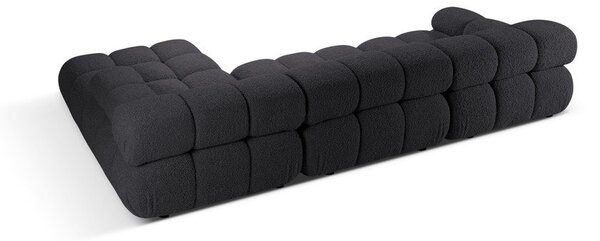 Antracytowy narożnik modułowy z materiału bouclé (prawostronny) Bellis – Micadoni Home