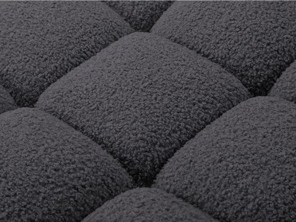 Antracytowy narożnik modułowy z materiału bouclé (prawostronny) Bellis – Micadoni Home