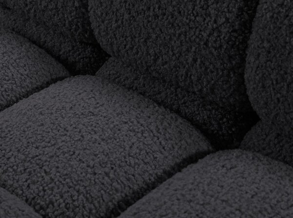 Antracytowy narożnik modułowy z materiału bouclé (prawostronny) Bellis – Micadoni Home