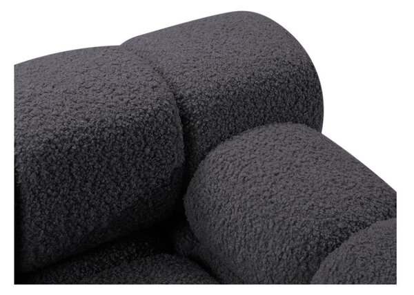 Antracytowy narożnik modułowy z materiału bouclé (prawostronny) Bellis – Micadoni Home