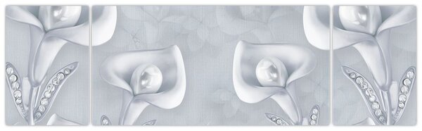 Obraz - Perłowe kwiaty (170x50 cm)