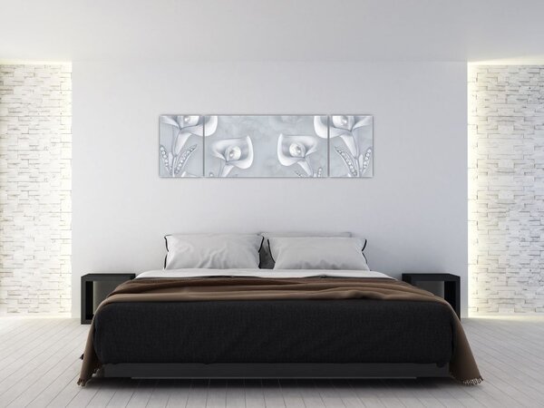 Obraz - Perłowe kwiaty (170x50 cm)