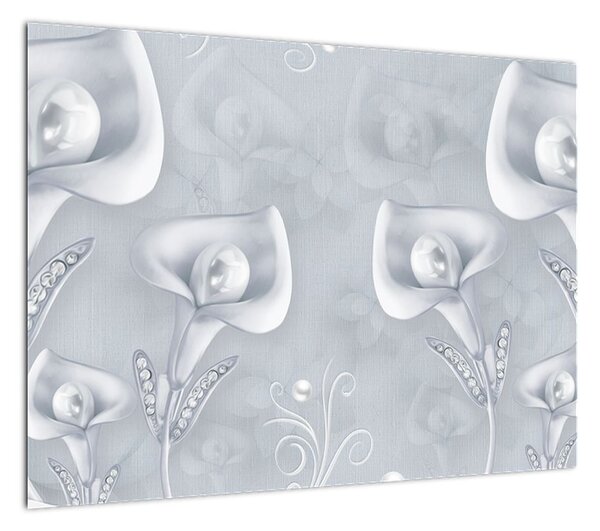Obraz - Perłowe kwiaty (70x50 cm)