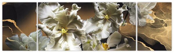 Obraz - Orchidea kwiaty na marmurowym tle (170x50 cm)