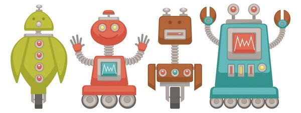 Tapeta rodzina robotów