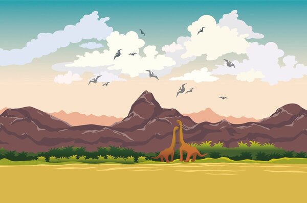 Tapeta kraina dinozaurów