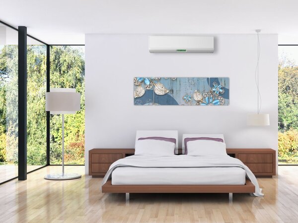 Obraz - Niebieskie kwiaty (170x50 cm)