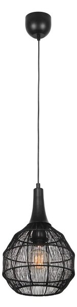 Lampa wisząca w kolorze matowej czerni z metalowym kloszem Soraya – Trio