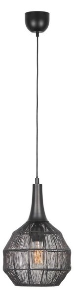 Lampa wisząca w kolorze matowej czerni z metalowym kloszem Soraya – Trio