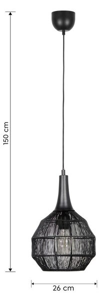 Lampa wisząca w kolorze matowej czerni z metalowym kloszem Soraya – Trio