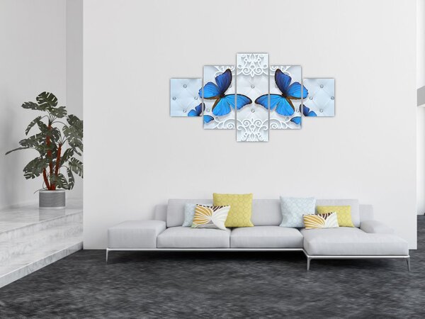 Obraz - Niebieskie motyle (125x70 cm)