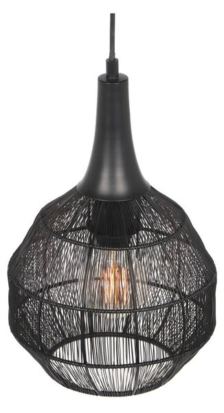 Lampa wisząca w kolorze matowej czerni z metalowym kloszem Soraya – Trio