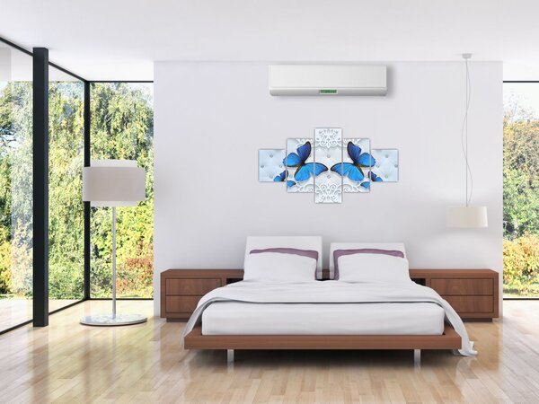 Obraz - Niebieskie motyle (125x70 cm)