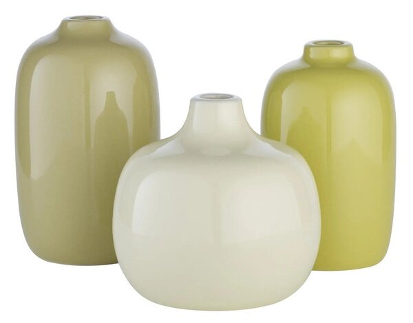 Zielone ceramiczne wazony zestaw 3 szt. (wysokość 9 cm) Ceola – Blomus