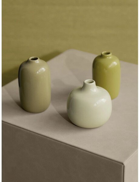 Zielone ceramiczne wazony zestaw 3 szt. (wysokość 9 cm) Ceola – Blomus