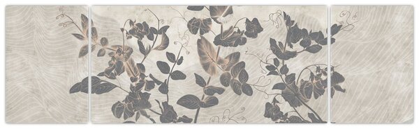 Obraz - Teksturowane liście (170x50 cm)