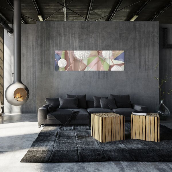 Obraz - Abstrakcja 3D w pastelowych kolorach (170x50 cm)