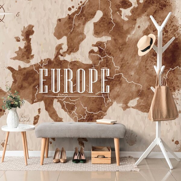 Samoprzylepna tapeta retro mapa Europy