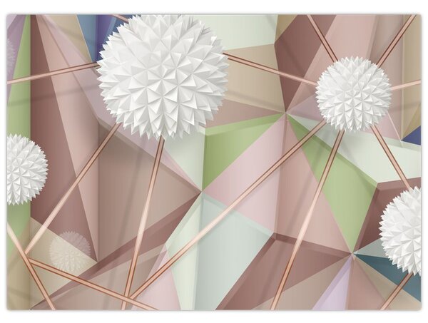 Obraz - Abstrakcja 3D w pastelowych kolorach (70x50 cm)