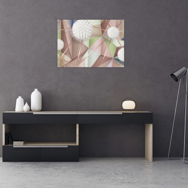 Obraz - Abstrakcja 3D w pastelowych kolorach (70x50 cm)