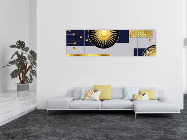 Obraz - Złote koła (170x50 cm)