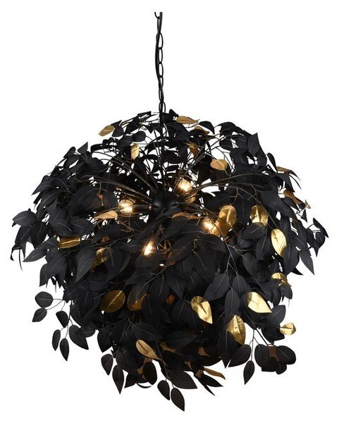 Czarna metalowa lampa wisząca z plastikowym kloszem ø 70 cm Leavy – Reality