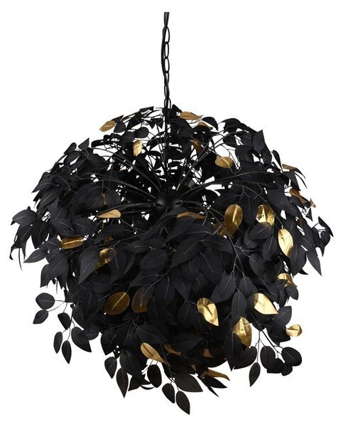 Czarna metalowa lampa wisząca z plastikowym kloszem ø 70 cm Leavy – Reality