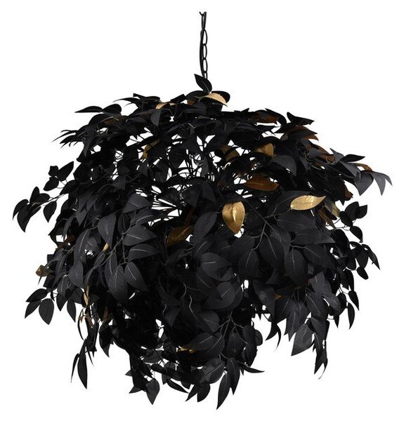 Czarna metalowa lampa wisząca z plastikowym kloszem ø 70 cm Leavy – Reality