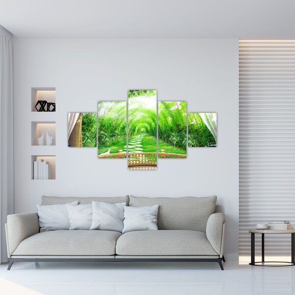 Obraz - Widok na tropikalny ogród (125x70 cm)