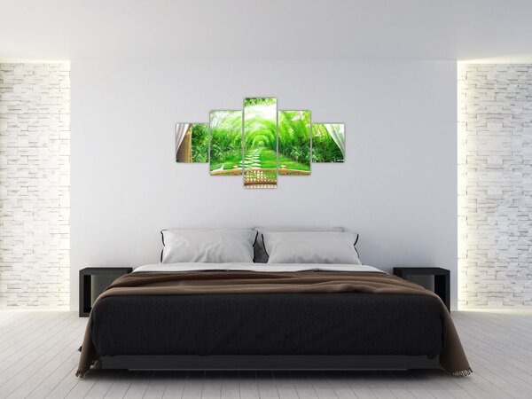 Obraz - Widok na tropikalny ogród (125x70 cm)