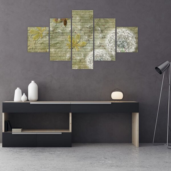 Obraz - Dmuchawce unoszone wiatrem (125x70 cm)