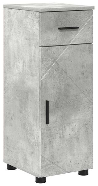 Nowoczesna szafka łazienkowa betonowa szara z drzwiami na zawiasach i metalowymi nogami 30 x 35 x 80 cm