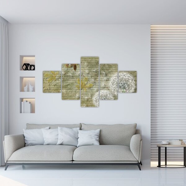 Obraz - Dmuchawce unoszone wiatrem (125x70 cm)