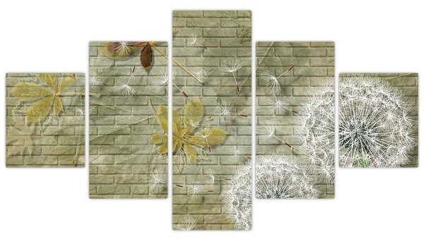 Obraz - Dmuchawce unoszone wiatrem (125x70 cm)