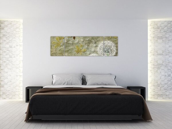 Obraz - Dmuchawce unoszone wiatrem (170x50 cm)
