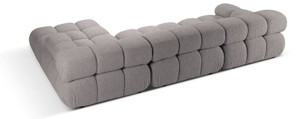 Jasnoszary narożnik modułowy z materiału bouclé (prawostronny) Bellis – Micadoni Home