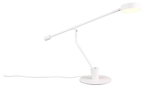 Lampa stołowa LED z elastyczną konstrukcją w matowym białym kolorze (wysokość 64 cm) Manduro – Trio