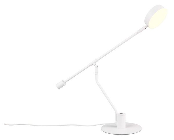 Lampa stołowa LED z elastyczną konstrukcją w matowym białym kolorze (wysokość 64 cm) Manduro – Trio