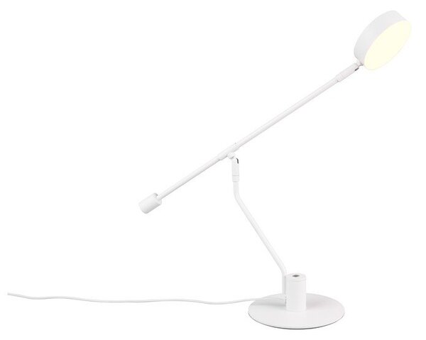 Lampa stołowa LED z elastyczną konstrukcją w matowym białym kolorze (wysokość 64 cm) Manduro – Trio