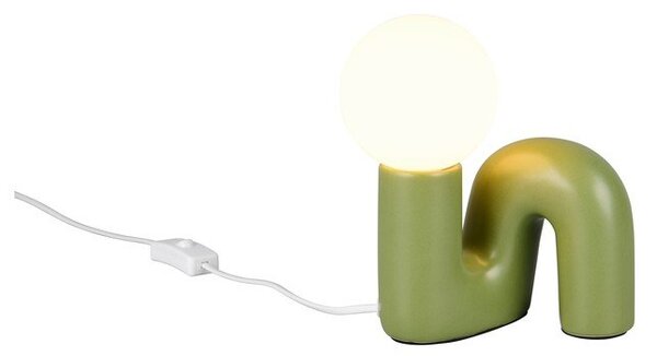 Zielona lampa stołowa ceramiczna (wysokość 21,5 cm) Quinn – Reality