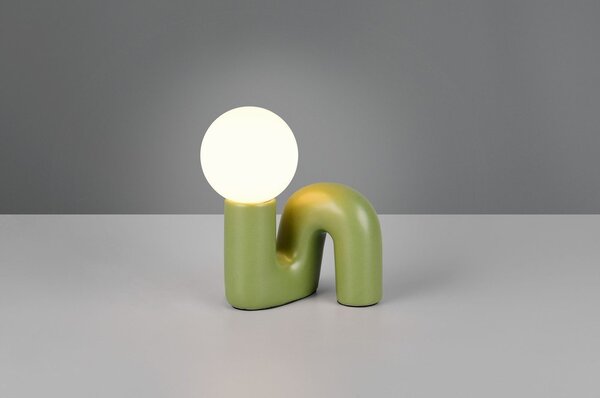 Zielona lampa stołowa ceramiczna (wysokość 21,5 cm) Quinn – Reality