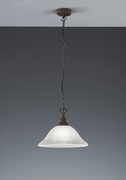 Ciemnoszara metalowa lampa wisząca ze szklanym kloszem ø 33,5 cm Country – Reality
