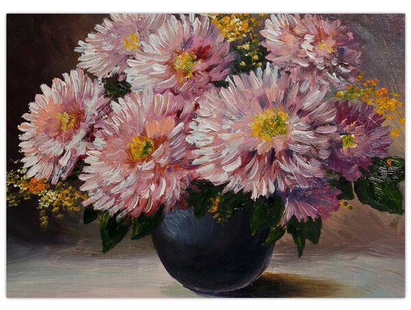 Obraz - Obraz olejny, Kwiaty w wazonie (70x50 cm)