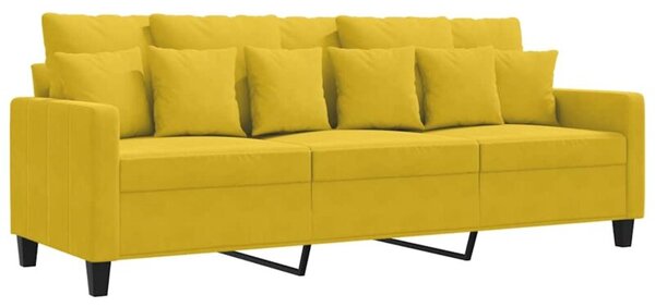 Sofa 3-osobowa, Å¼Ã³Åty, 180 cm, tapicerowana aksamitem