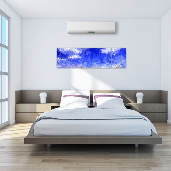 Obraz - Obraz olejny, Złote pole (170x50 cm)