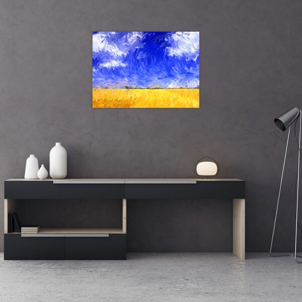 Obraz - Obraz olejny, Złote pole (70x50 cm)