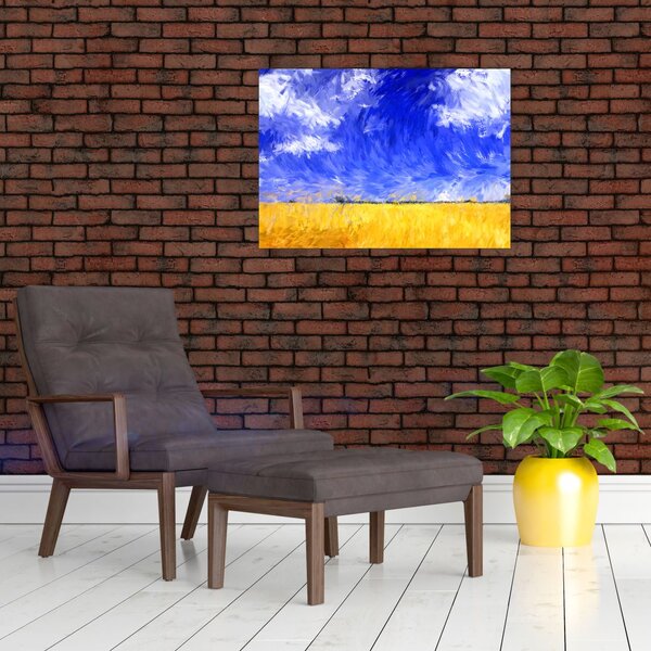 Obraz - Obraz olejny, Złote pole (70x50 cm)