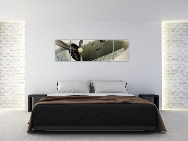 Obraz - Stary samolot śmigłowy (170x50 cm)