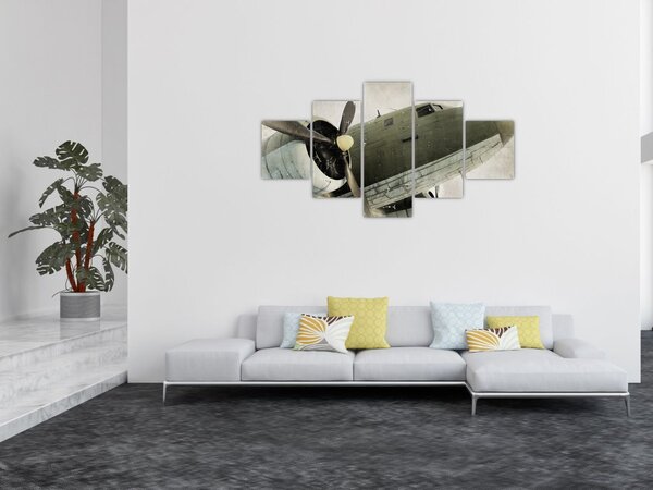 Obraz - Stary samolot śmigłowy (125x70 cm)