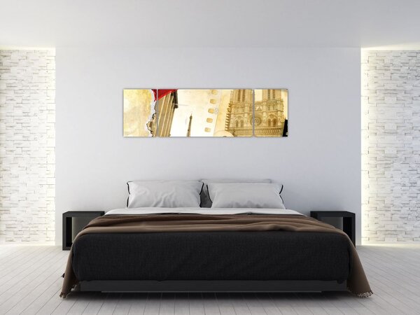 Obraz - Wspomnienia z Paryża (170x50 cm)